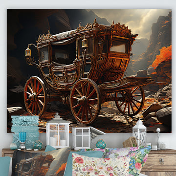 Fantasy Cart Adventure - Old American Cart Canvas Wall Art